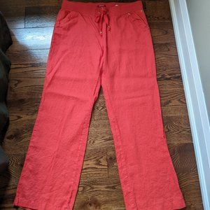 BRAND NEW WITH TAGS GUESS RED LINEN PANTS SIZE XL